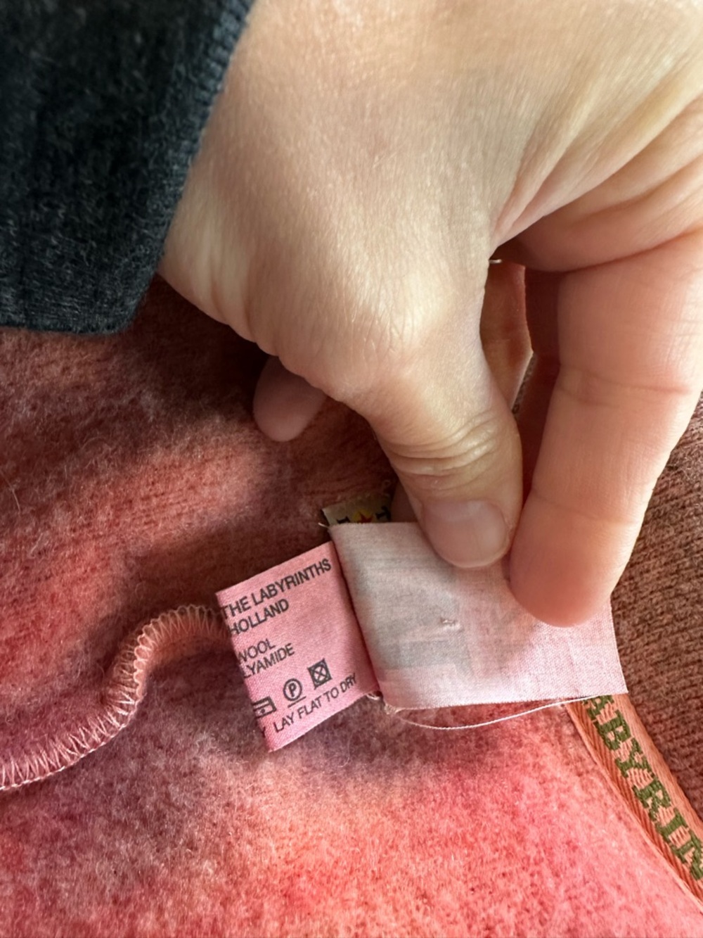 The People Of The Labyrinths wool blend, red and orange mottled-dye jacket - Picture 11 of 15